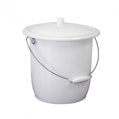 Seau toilette + couvercle - blanc