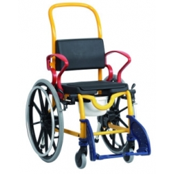 Chaise douche/wc enfant Augsburg grandes roues