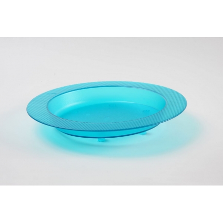 Assiette Ergo Identités néon bleue