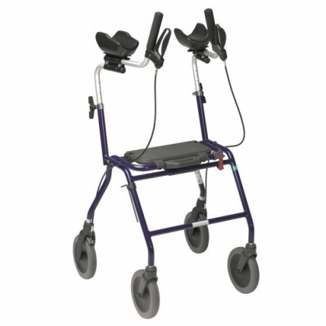 Rollator 4 roues , hauteur d'assise 620 mm équipé d'une tablette d'appui rembourrée DOLOMITE ALPHA BASIC