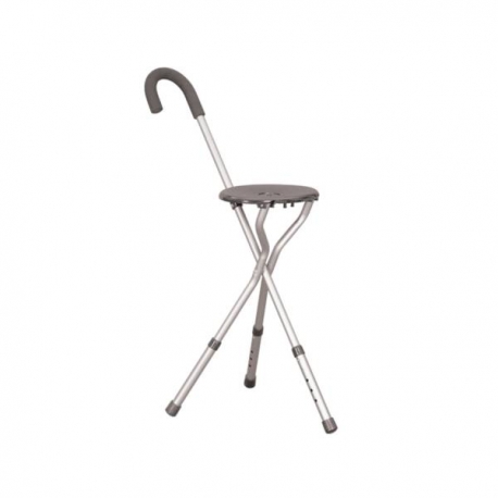 Canne siège trépied pliable ajustable en hauteur