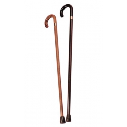 Canne en bois noire avec poignée en forme de crosse Acajou