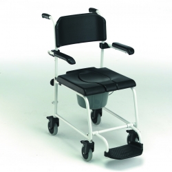 Chaise de douche mobile avec accoudoirs et repose-pieds relevables Invacare®Cascade