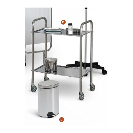 Guéridon inox 2 plateaux 