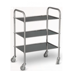 Guéridon inox 3 plateaux