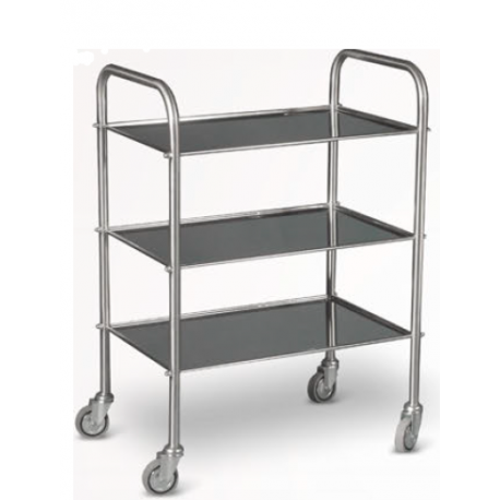 Guéridon inox 3 plateaux