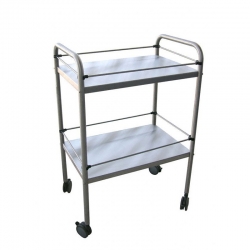 Guéridon inox 2 plateaux L. 70 x l. 50 cm