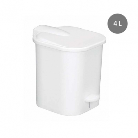Poubelle carrée 4 L - blanc