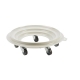 Socle rouleur rond 5 roues - chape acier - gris