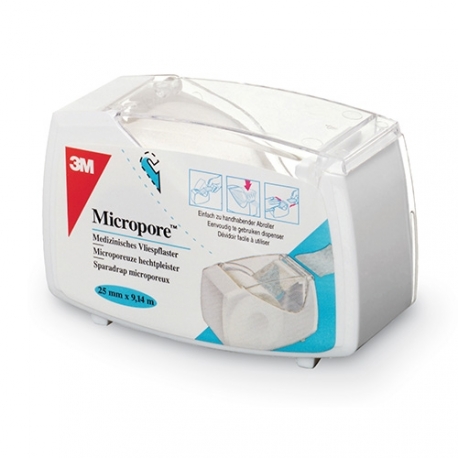 Sparadrap Micropore™ dévidoir blanc hermétique 1 rouleau