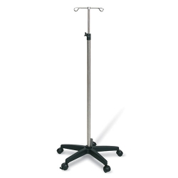 Porte-sérum-2 crochets inox, base plastique
