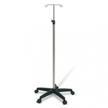 Porte-sérum-2 crochets inox, base plastique
