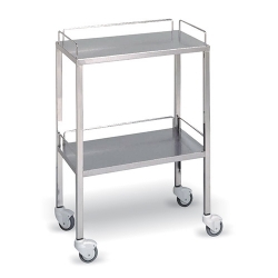 Guéridon inox 2 plateaux entièrement soudés