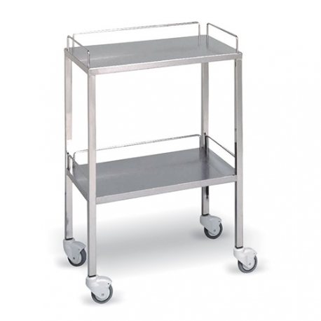 Guéridon inox 2 plateaux entièrement soudés