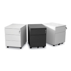 Caisson métallique mobile beige, 2 tiroirs dont 1 pour dossiers suspendus